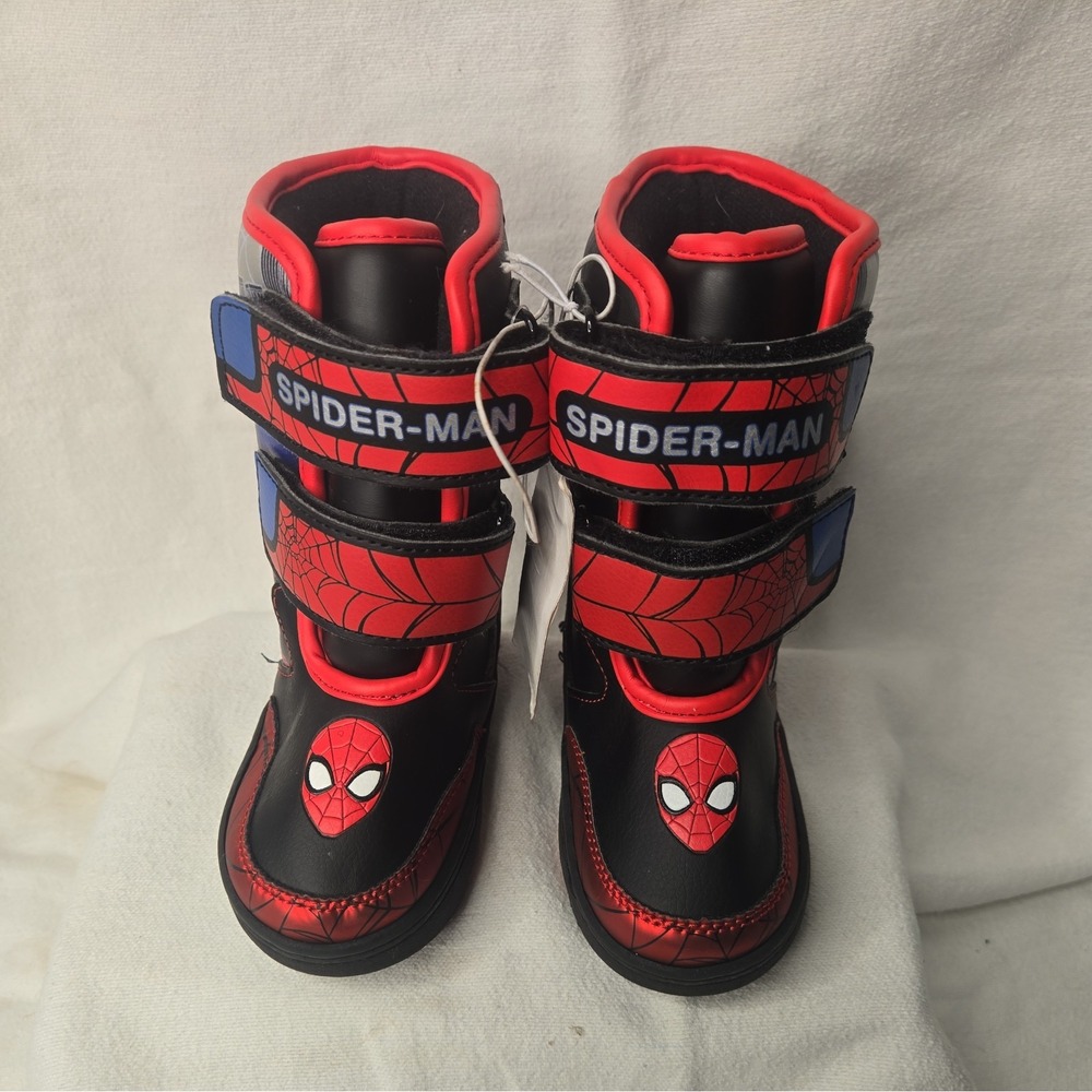 SPIDER-MAN Waterproof Insulated Snow Boots w/Lights NWT Toddler's Size 8 - Picture 2 of 9